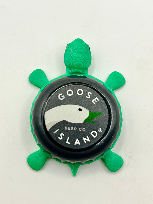 Goose Island (Green Beak) - Bottle Cap Magnet Turtle Shell Shocked Art