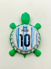 Lionel Messi - Bottle Cap Magnet Turtle Shell Shocked Art