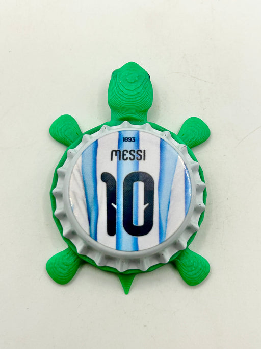 Lionel Messi - Bottle Cap Magnet Turtle Shell Shocked Art
