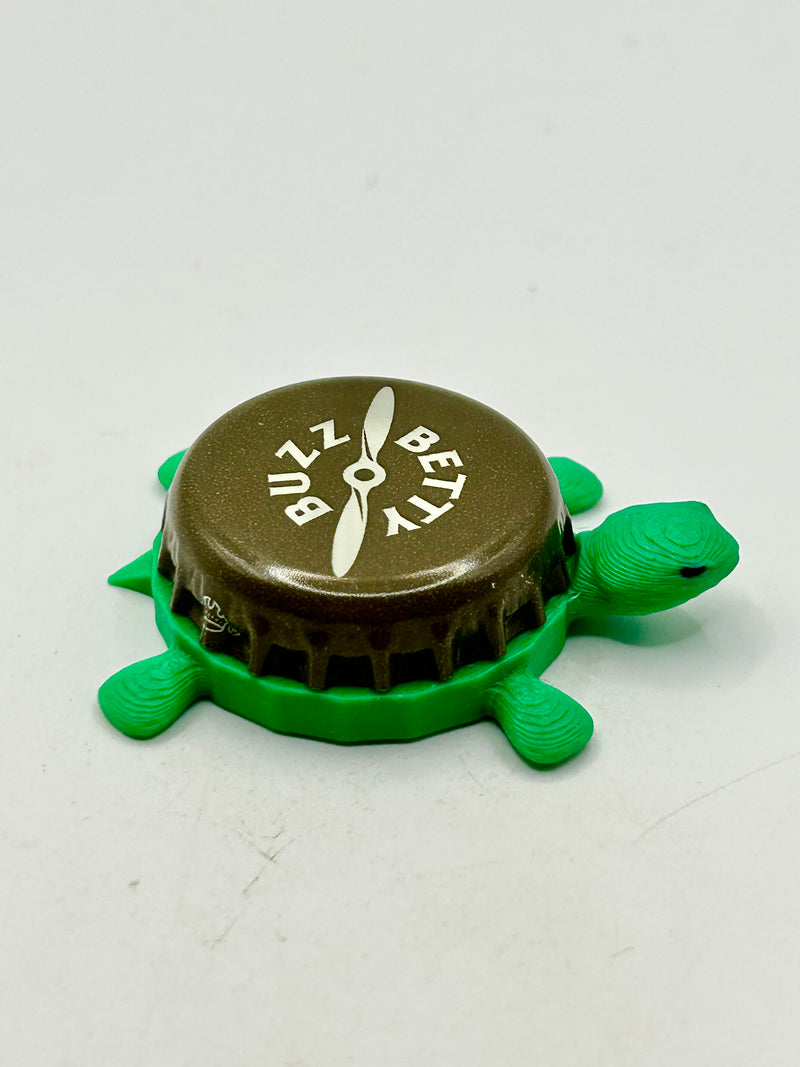 Betty Buzz Ginger Beer - Bottle Cap Magnet Turtle Shell Shocked Art