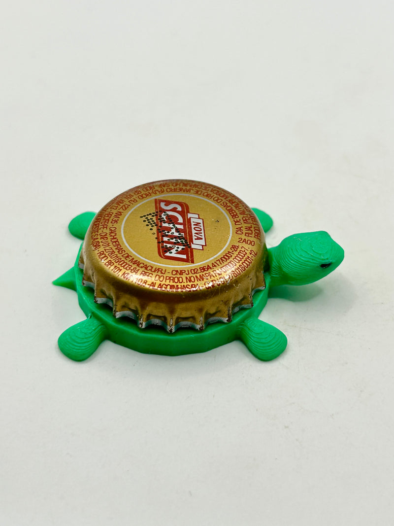 Nova Schin Beer (Brazil) - Bottle Cap Magnet Turtle (Copy) Shell Shocked Art