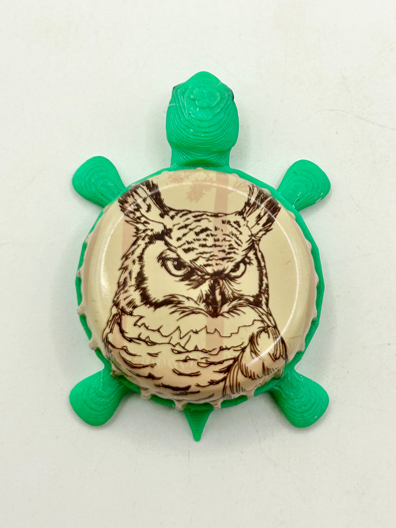 Bell's Best Brown Ale (Vintage Owl) - Bottle Cap Magnet Turtle Shell Shocked Art