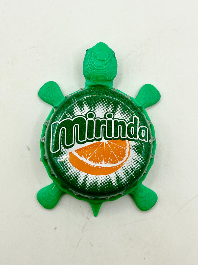 Mirinda Orange Soda - Bottle Cap Magnet Turtle Shell Shocked Art