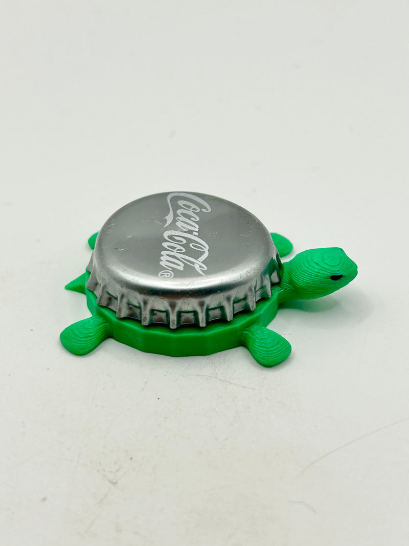 Coca Cola (Silver & White) - Bottle Cap Magnet Turtle Shell Shocked Art