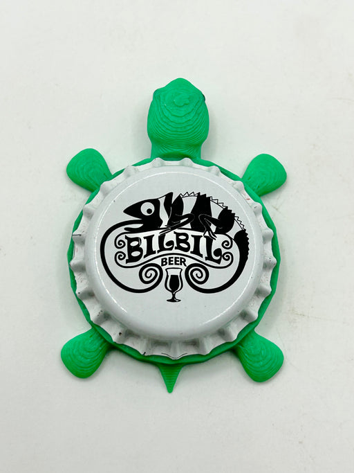 Bilbil Beer (Brazil) - Bottle Cap Magnet Turtle Shell Shocked Art