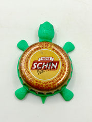 Nova Schin Beer (Brazil) - Bottle Cap Magnet Turtle (Copy) Shell Shocked Art