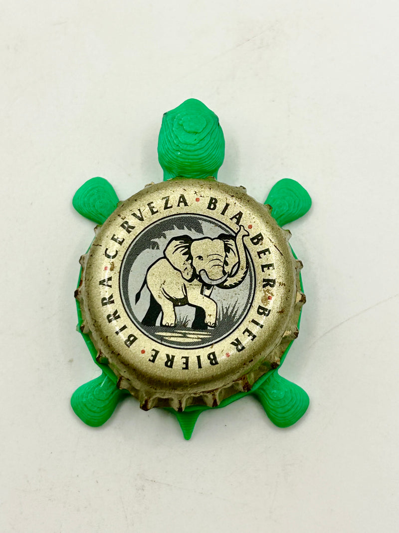 Elephant South African Beer (South African Breweries) - Bottle Cap Magnet Turtle (Copy) Shell Shocked Art