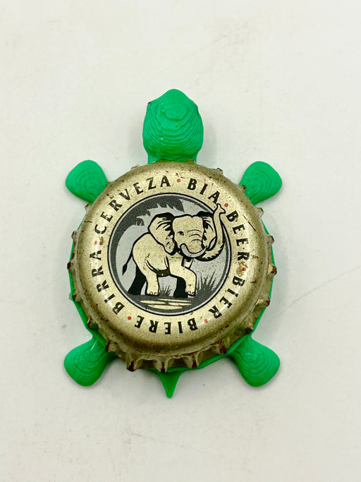 Elephant South African Beer (South African Breweries) - Bottle Cap Magnet Turtle (Copy) Shell Shocked Art