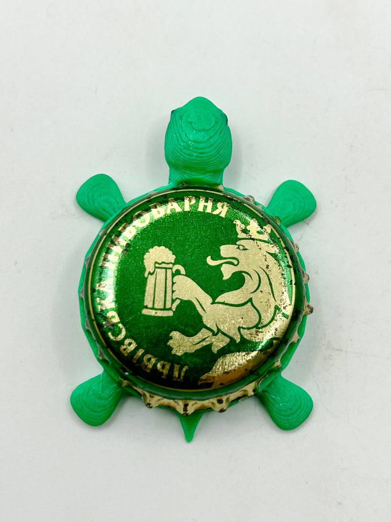 Carlsberg Beer (Ukraine) - Bottle Cap Magnet Turtle (Copy) Shell Shocked Art