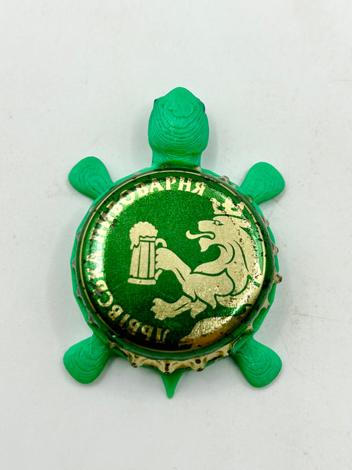 Carlsberg Beer (Ukraine) - Bottle Cap Magnet Turtle (Copy) Shell Shocked Art