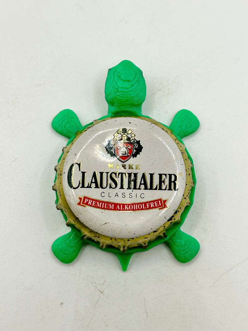 Clausthaler - Bottle Cap Magnet Turtle Shell Shocked Art