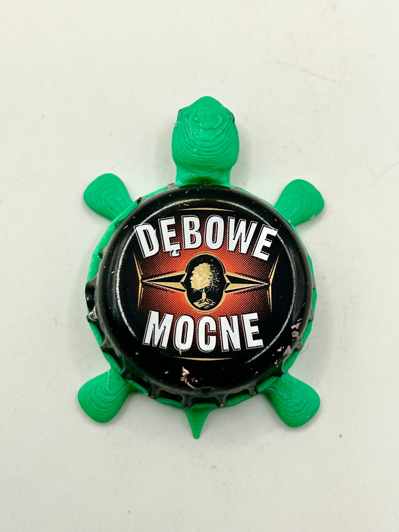 Debowe Mocne (Poland) - Bottle Cap Magnet Turtle Shell Shocked Art