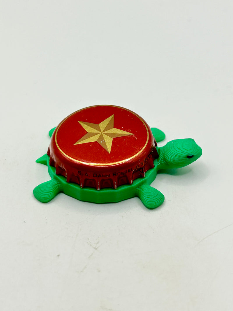 Estrella del Sur (Estrella Damm) - Bottle Cap Magnet Turtle Shell Shocked Art