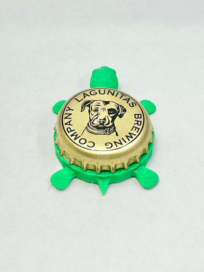 Lagunitas Brewing (Gold 1) - Bottle Cap Magnet Turtle Shell Shocked Art