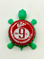 Fanta Soda (Thailand, Red 9) - Bottle Cap Magnet Turtle Shell Shocked Art