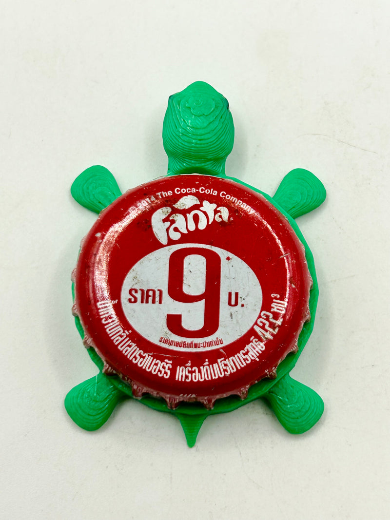 Fanta Soda (Thailand, Red 9) - Bottle Cap Magnet Turtle Shell Shocked Art