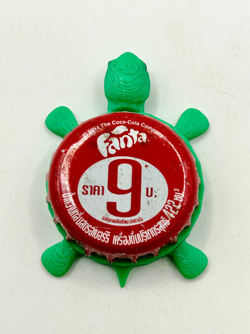 Fanta Soda (Thailand, Red 9) - Bottle Cap Magnet Turtle Shell Shocked Art