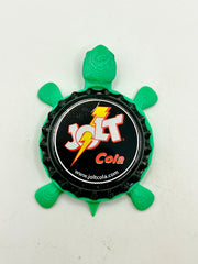 Jolt Cola Soda - Bottle Cap Magnet Turtle Shell Shocked Art
