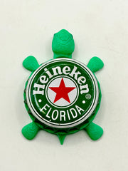 Heineken (Florida) - Bottle Cap Magnet Turtle Shell Shocked Art
