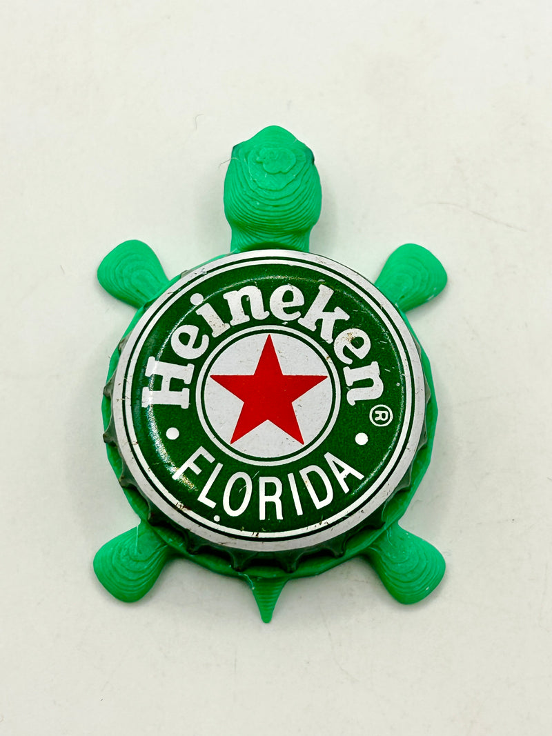 Heineken (Florida) - Bottle Cap Magnet Turtle Shell Shocked Art