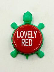 Lovely Red - Martha Rogue Belgian Style - Bottle Cap Magnet Turtle Shell Shocked Art