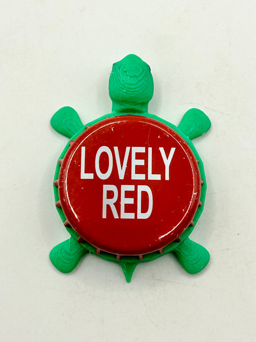 Lovely Red - Martha Rogue Belgian Style - Bottle Cap Magnet Turtle Shell Shocked Art