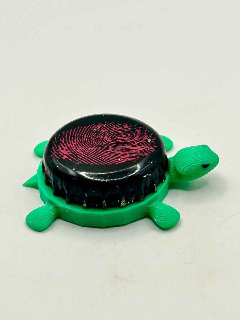 DNA Brewing - Bottle Cap Magnet Turtle Shell Shocked Art