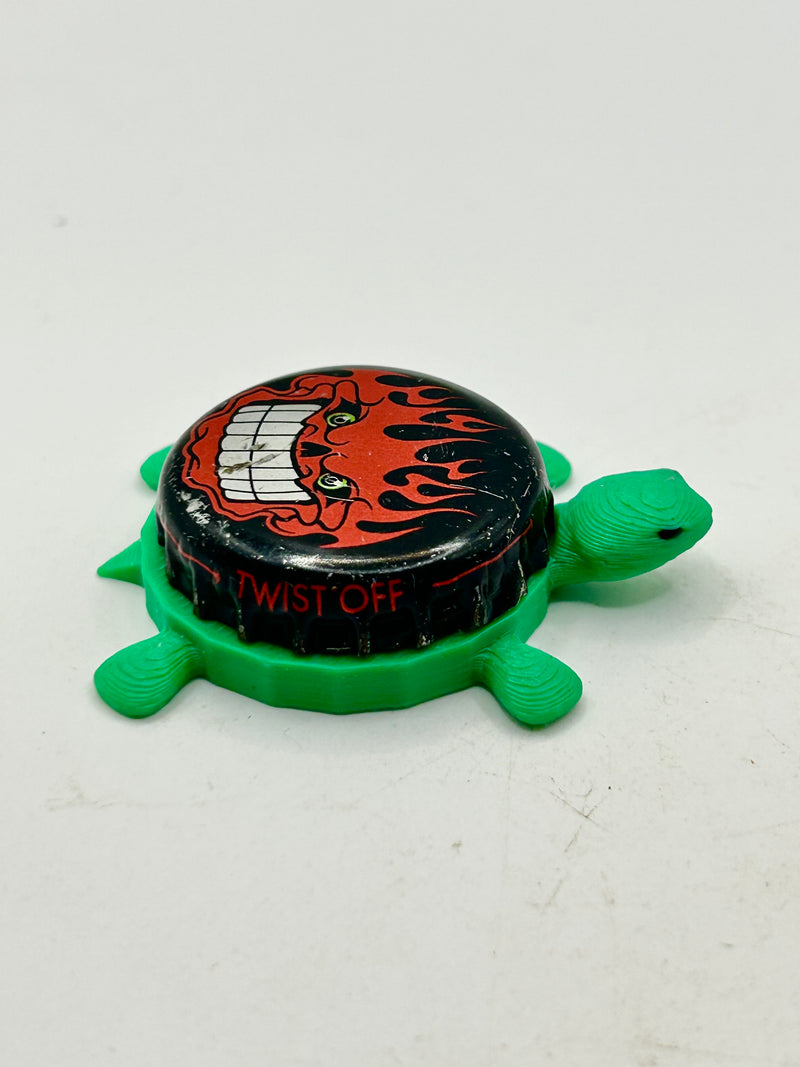 Hard E Beverage Co - Bottle Cap Magnet Turtle Shell Shocked Art