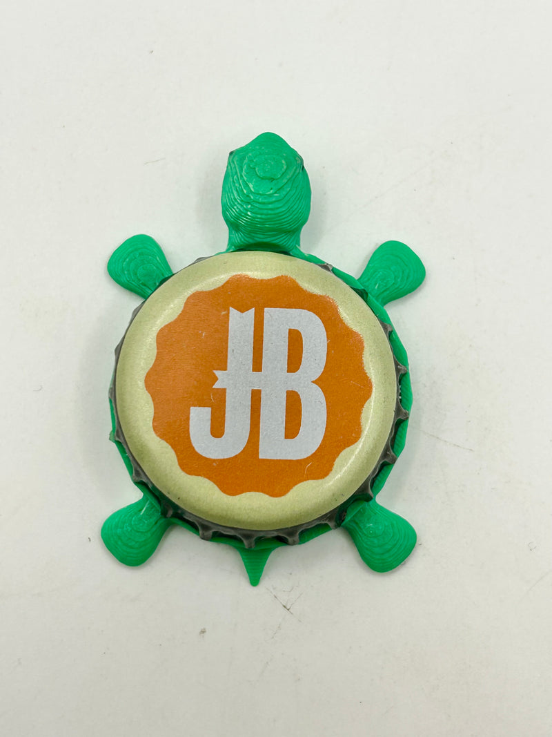 Josephsbrau Brewing (JB - Orange & Beige) - Bottle Cap Magnet Turtle Shell Shocked Art