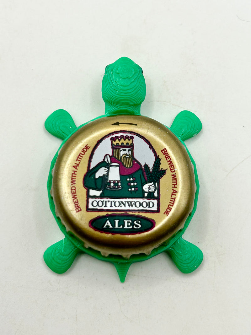 Cottonwood Ales (Foothills Brewing) - Bottle Cap Magnet Turtle Shell Shocked Art