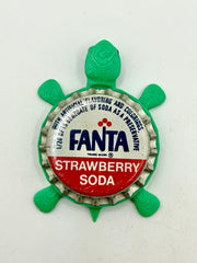 Fanta Strawberry Soda (Vintage) - Bottle Cap Magnet Turtle (Copy) Shell Shocked Art