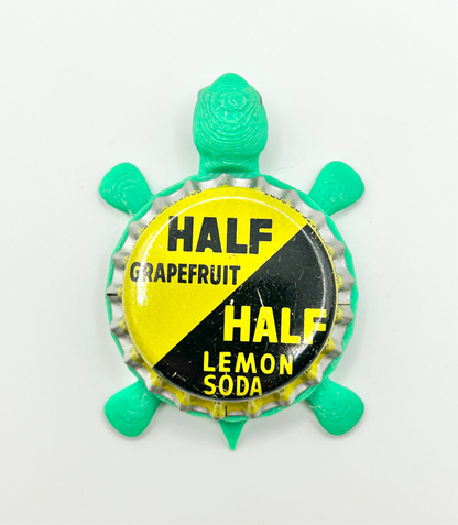 Half Grapefruit Half Lemon Soda (Vintage) - Bottle Cap Magnet Turtle Shell Shocked Art