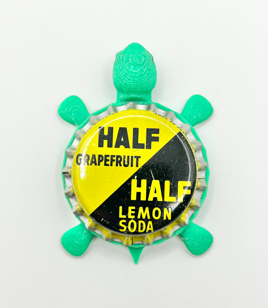 Half Grapefruit Half Lemon Soda (Vintage) - Bottle Cap Magnet Turtle