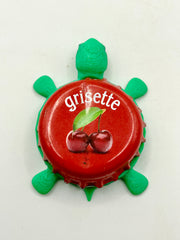 Grisette Cerise Beer (Belgium) - Bottle Cap Magnet Turtle Shell Shocked Art
