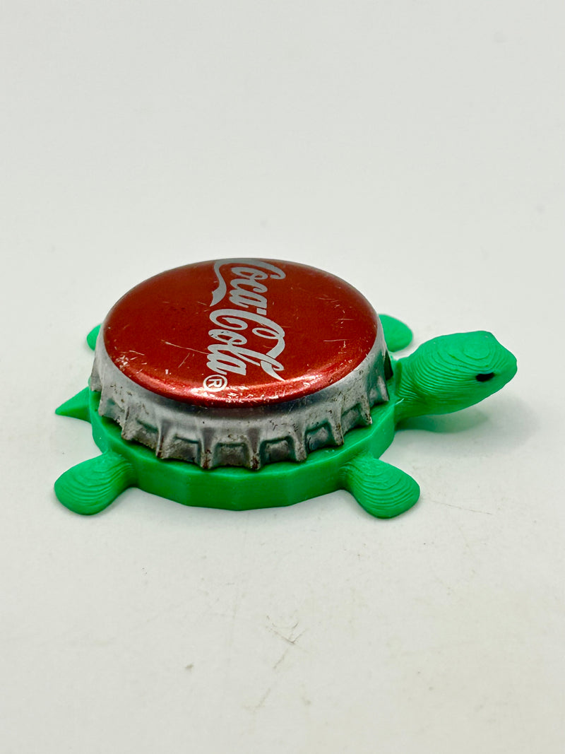 Coca Cola (Silver Trim) - Bottle Cap Magnet Turtle Shell Shocked Art