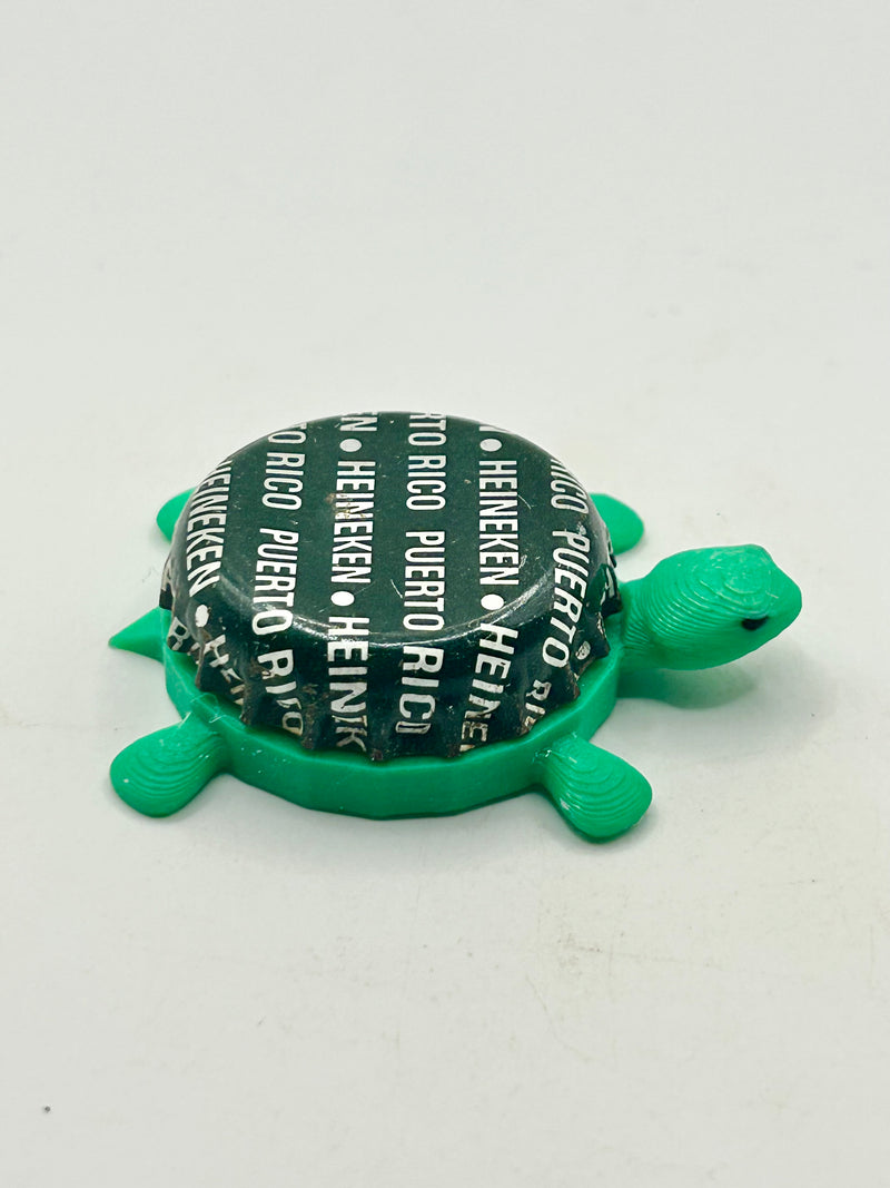 Heineken Beer (Puerto Rico) - Bottle Cap Magnet Turtle Shell Shocked Art