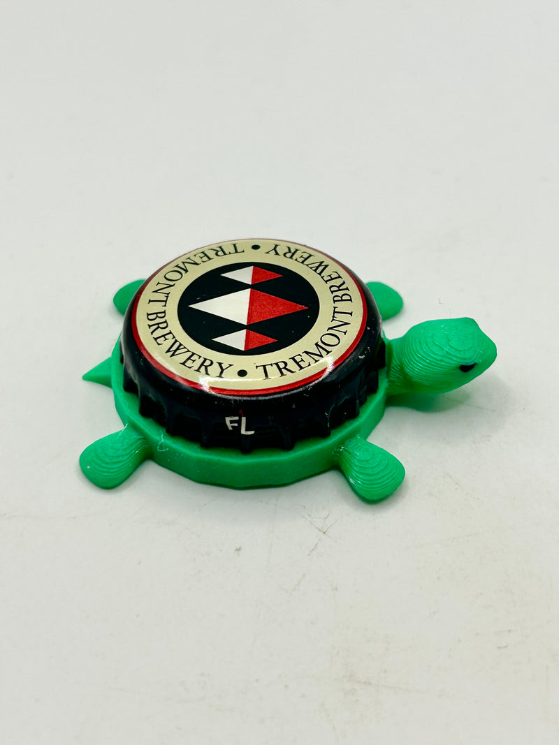Tremont Brewing - Bottle Cap Magnet Turtle Shell Shocked Art