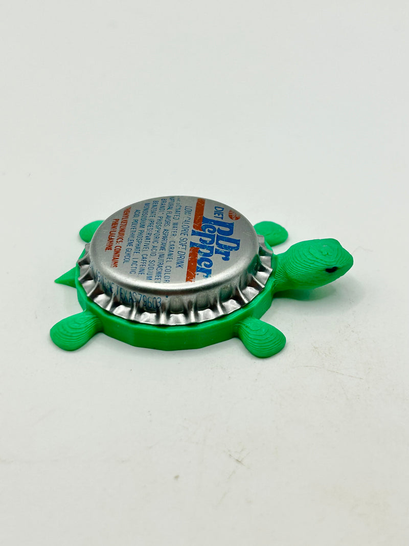 Diet Dr Pepper (Vintage, Text) Bottle-Cap Magnet Turtle | Shell Shocked Art (Copy) Shell Shocked Art