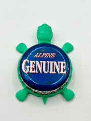 Alpine Genuine Beer - Bottle Cap Magnet Turtle (Copy) Shell Shocked Art