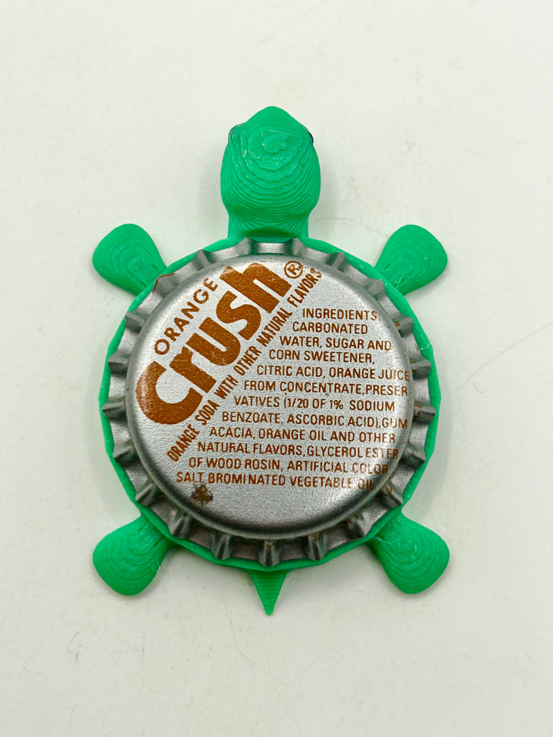 Orange Crush Soda (Angled Text Variation) - Bottle Cap Magnet Turtle Shell Shocked Art