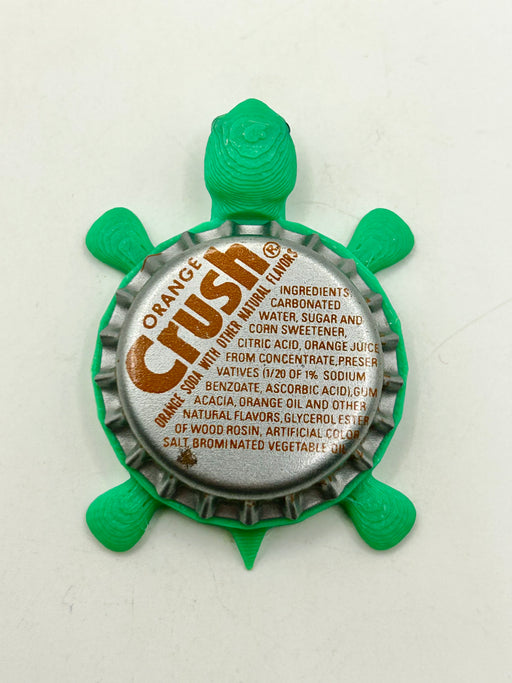 Orange Crush Soda (Angled Text Variation) - Bottle Cap Magnet Turtle Shell Shocked Art