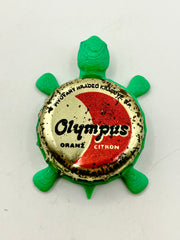 Olympus Oranz Soda (Vintage) - Bottle Cap Magnet Turtle Shell Shocked Art