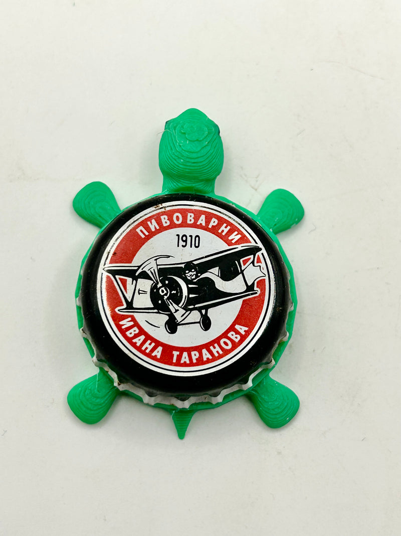 Ivan Taranov Brewery (Russia) - Bottle Cap Magnet Turtle Shell Shocked Art