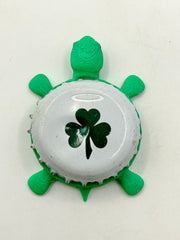 Finnegans Irish Amber (Summit Brewing) (Green) - Bottle Cap Magnet Turtle (Copy) Shell Shocked Art