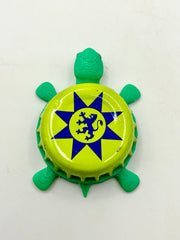 Gerolsteiner (Green) - Bottle Cap Magnet Turtle Shell Shocked Art