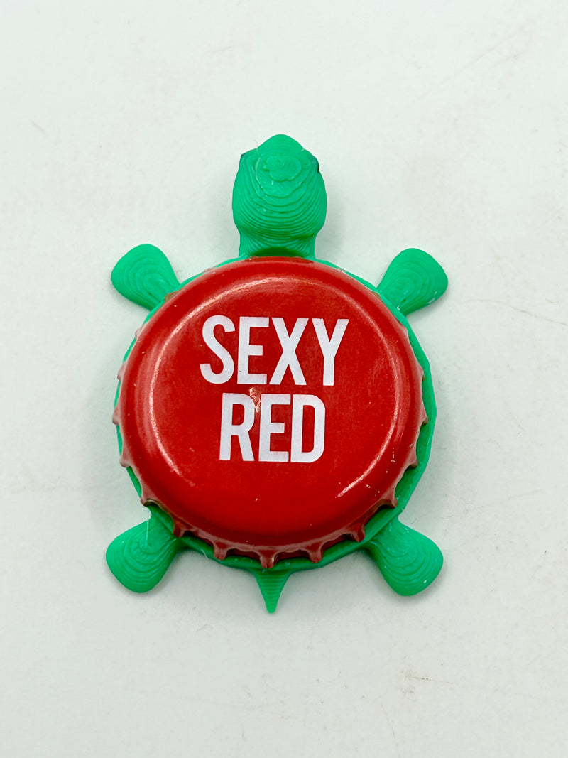 Sexy Red - Martha Rogue Belgian Style - Bottle Cap Magnet Turtle Shell Shocked Art