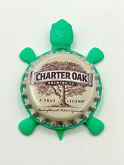 Charter Oak Brewing - Bottle Cap Magnet Turtle Shell Shocked Art