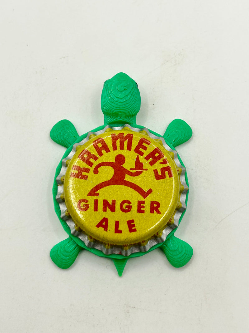 Kramer’s Ginger Ale Soda - Bottle Cap Magnet Turtle Shell Shocked Art