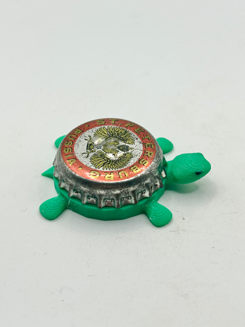 St Petersburg (Russia Beer) - Bottle Cap Magnet Turtle Shell Shocked Art