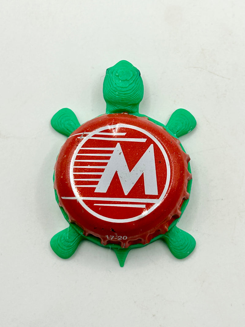 Mercury Brewing - Bottle Cap Magnet Turtle Shell Shocked Art